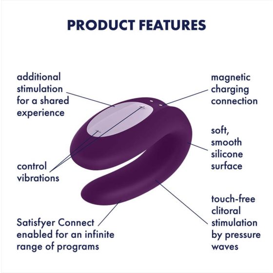Satisfyer Double Joy - pametni vodoodporni vibrator za polnjenje (vijolična)