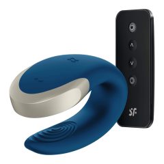   Satisfyer Double Love - pametni, polnilni, vodoodporni, radijsko vodeni vibrator (modri)