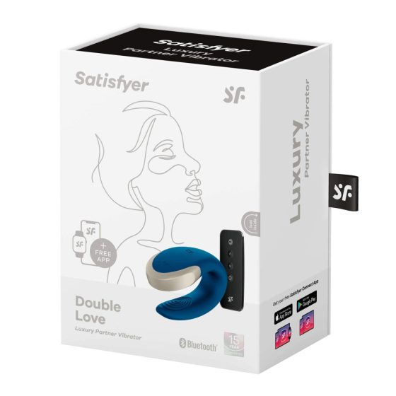 Satisfyer Double Love - pametni, polnilni, vodoodporni, radijsko vodeni vibrator (modri)