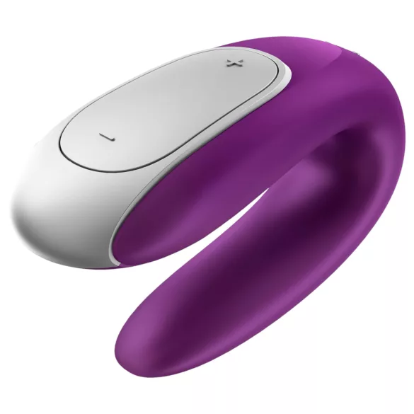 Satisfyer Double Fun - vibracijski parni stimulator z upravljanjem prek aplikacije (vijoličen)