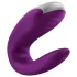 Satisfyer Double Fun - vibracijski parni stimulator z upravljanjem prek aplikacije (vijoličen)