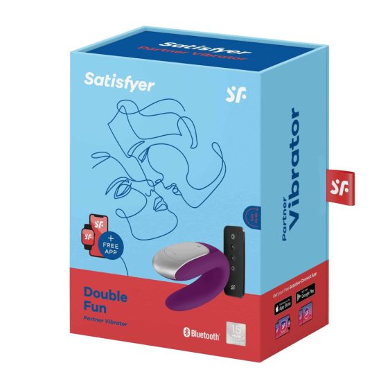 Satisfyer Double Fun - pametni, vodoodporni, radijsko vodeni vibrator na baterije (vijolična)