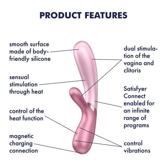Satisfyer - vibracijski stimulator za ženske - ogrevan - roza