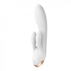   Satisfyer Double Flex - pametni vibrator z dvojnim zajčkom (bel)