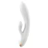 Satisfyer Double Flex - aplikacijsko vodeni vibrator z nastavkom za klitoris (bel)