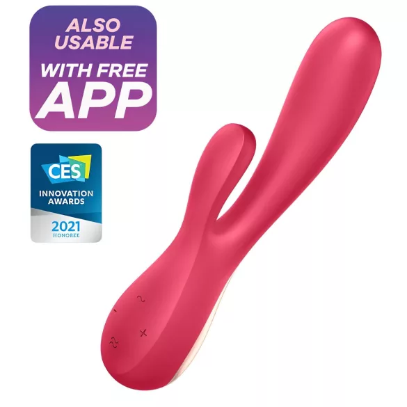 Satisfyer Mono Flex - vibrator za par - vodoodporen silikon rdeč