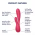 Satisfyer Mono Flex - vibrator za par - vodoodporen silikon rdeč