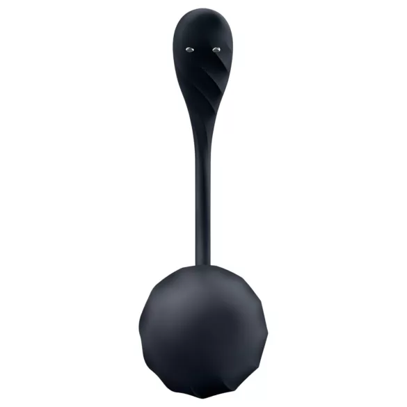 Satisfyer - vibracijsko jajce na daljinsko upravljanje - rebrasto - črno
