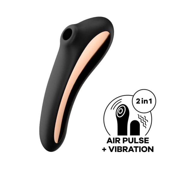 Satisfyer Dual Kiss - vaginalni in klitorisni vibrator za polnjenje (črn)