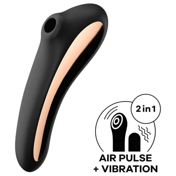 Satisfyer Dual Kiss - vibrator za vagino in klitoris - polnjenje USB - črna
