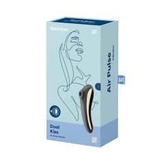   Satisfyer Dual Kiss - vaginalni in klitorisni vibrator za polnjenje (črn)