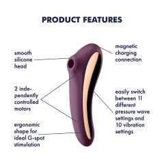   Satisfyer Dual Kiss - vaginalni in klitorisni vibrator za polnjenje (vijolična)