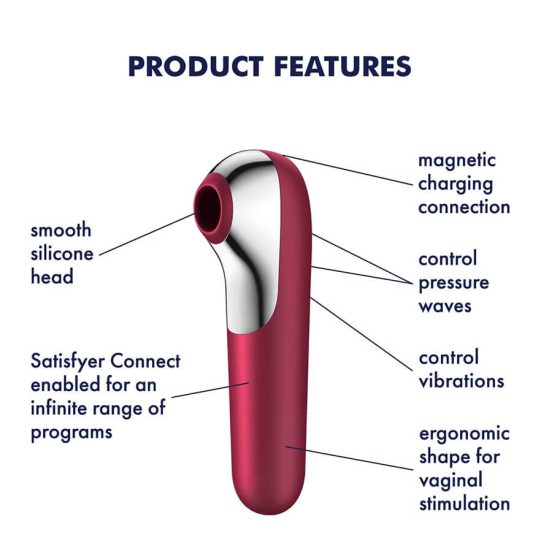 Satisfyer Dual Love - pametni, vodoodporni vaginalni in klitorisni vibrator, ki ga je mogoče ponovno napolniti (rdeč)