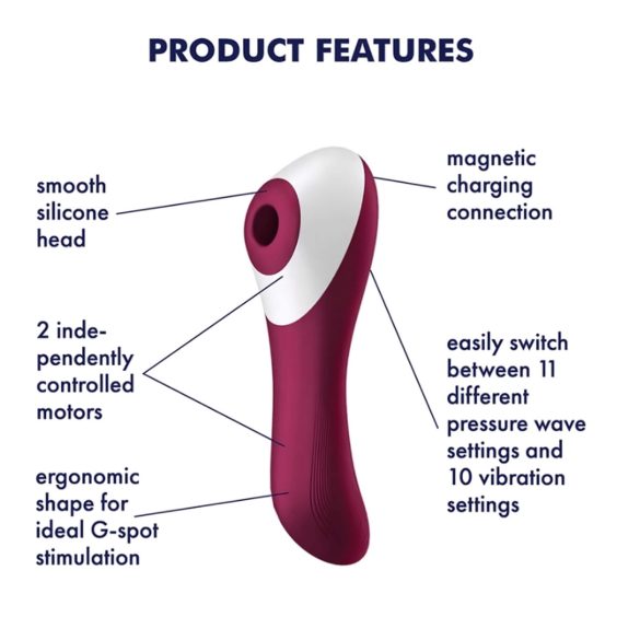 Satisfyer Dual Crush - vibrator za vagino in klitoris - akumulatorski - rdeč