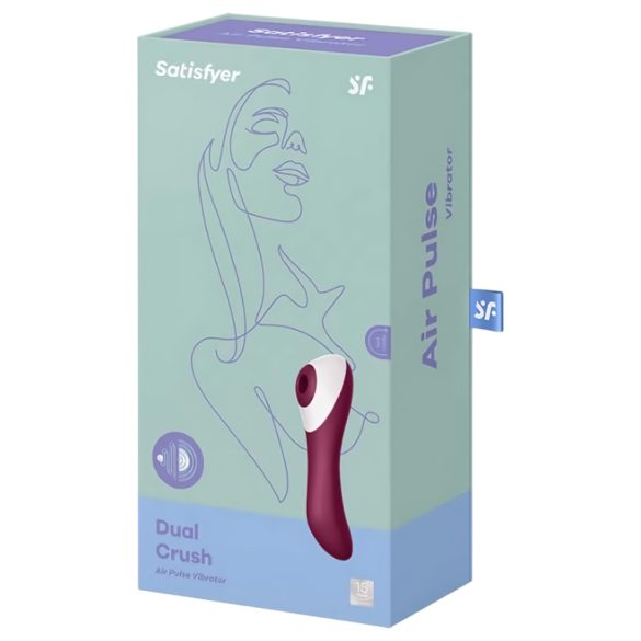 Satisfyer Dual Crush - vibrator za vagino in klitoris - akumulatorski - rdeč