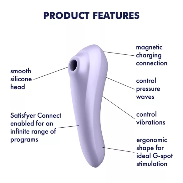 Satisfyer Dual Pleasure - vibrator in stimulator klitorisa - 2v1, lila