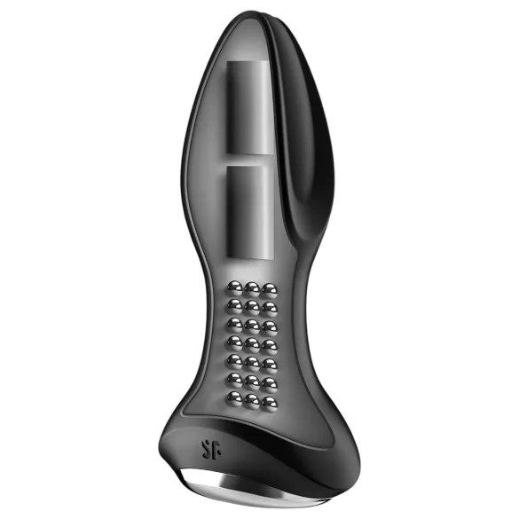 Satisfyer - analni vibrator z vrtečimi kroglicami - črna