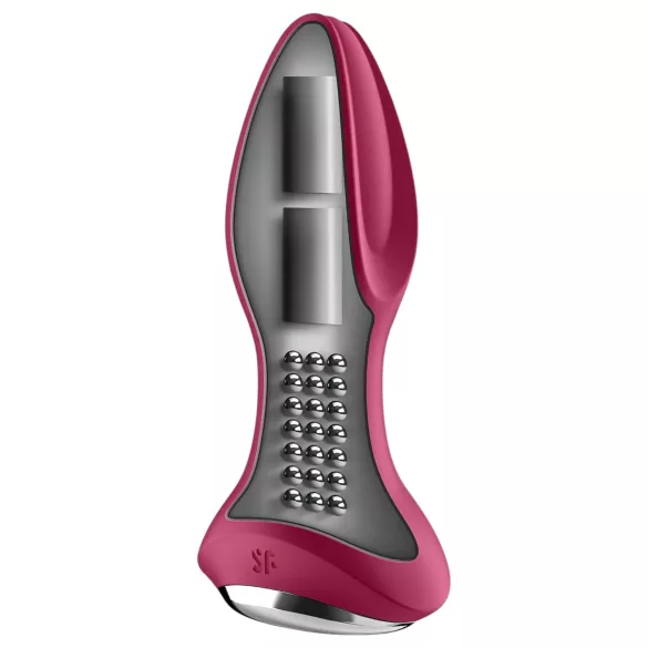 Satisfyer - analni vibrator z vrtljivimi kroglicami - polnilni - rdeč