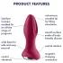 Satisfyer - analni vibrator z vrtljivimi kroglicami - polnilni - rdeč
