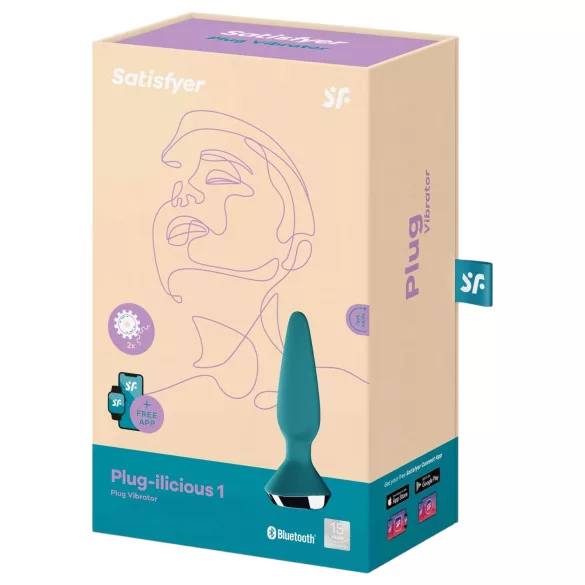 Satisfyer Plug-ilicious 1 - aplikacijsko voden analni vibrator (zelen)