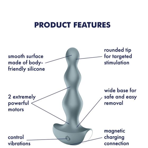 Satisfyer Lolli-Plug 2 - Vodoodporni analni vibrator z možnostjo polnjenja (siv)