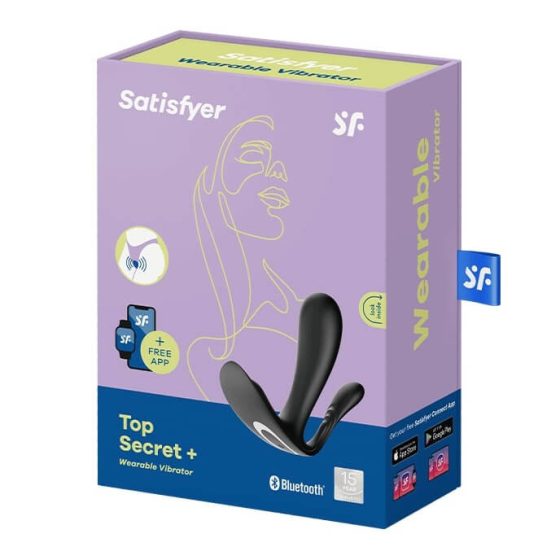 Satisfyer Top Secret Plus - Pametni vibrator s tremi zobci za polnjenje (črn)