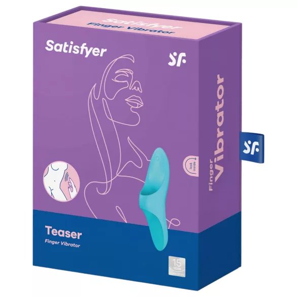 Satisfyer - prstni vibrator - vodoodporen, akumulatorski - turkizna