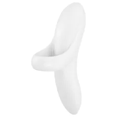   Satisfyer - vibracijski prstan za prst - vodoodporen, polnilna baterija, bel