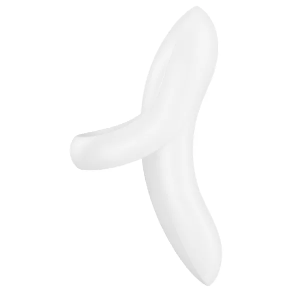 Satisfyer - vibracijski prstan za prst - vodoodporen, polnilna baterija, bel