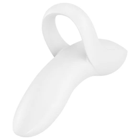 Satisfyer - vibracijski prstan za prst - vodoodporen, polnilna baterija, bel
