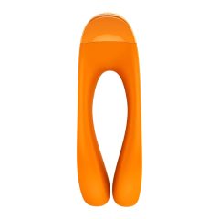   Satisfyer Candy Cane - Vodoodporen vibrator z dvojnim koncem, ki ga je mogoče polniti (oranžna)