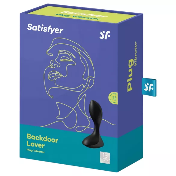 Satisfyer - analni vibrator za zadnjico - vodoodporen, polnilni, črn