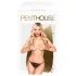 Penthouse - tanga z mašno - odprta, čipkasta - črna
