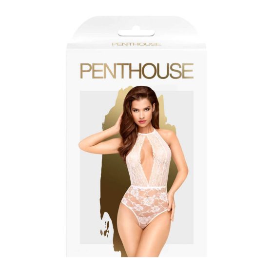 Penthouse Toxic Powder - čipkasto telo z naramnicami (belo)