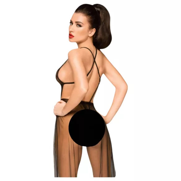 Penthouse - seksi čipkasto bodi s tilom - črna - L/XL
