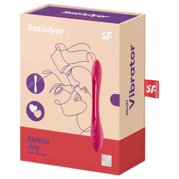 Satisfyer Elastic Joy - polnilni, prilagodljiv vibrator za pare (rdeč)