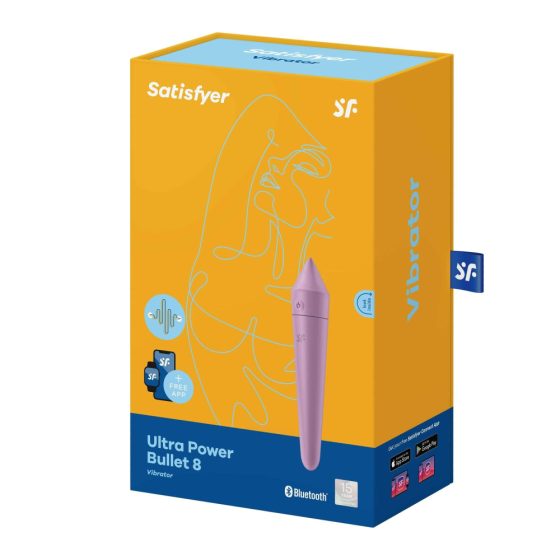 Satisfyer Ultra Power Bullet 8 - pametni, polnilni, vodoodporni vibrator (vijolična)