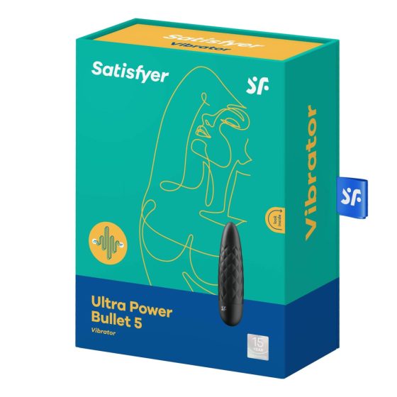 Satisfyer Ultra Power Bullet 5 - Vodoodporni vibrator z možnostjo polnjenja (črn)