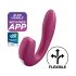 Satisfyer Sunray - polnilni 2v1 vibrator z zračnimi valovi (rdeč)