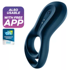   Satisfyer Epic Duo - aplikacijsko vodeni vibracijski obroček za penis za moške (črn)