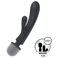   Satisfyer Triple Lover - vibrator za G-točko in masažo - srebrn