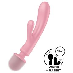   Satisfyer Triple Lover - vibrator za G-točko in masažo - roza