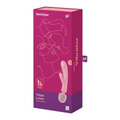  Satisfyer Triple Lover - masažni vibrator za točko G in masažni vibrator (roza)