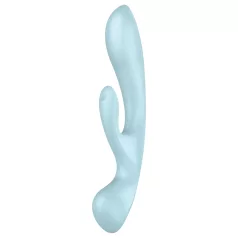   Satisfyer Triple Oh - akumulatorski vibrator s klitoralnim nastavkom (moder)