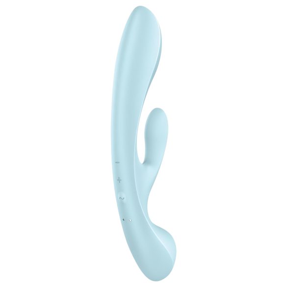 Satisfyer Triple Oh - vibrator s stimulacijo klitorisa - polnilni - modra