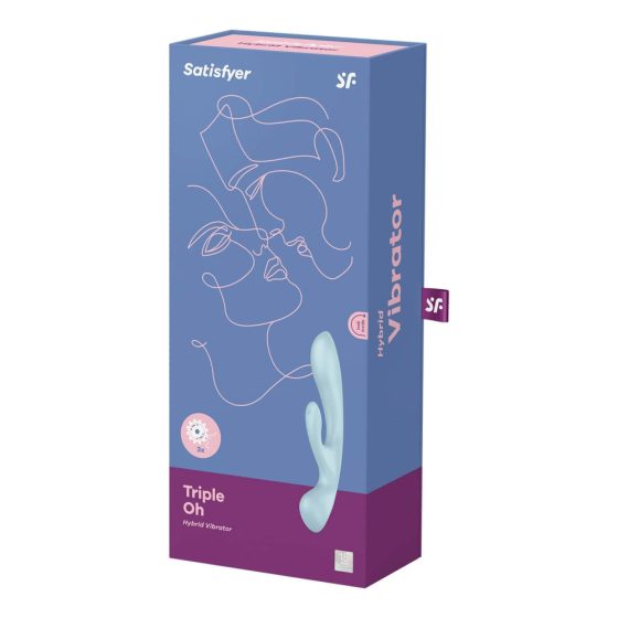 Satisfyer Triple Oh - brezžični vibrator s paličico (modra)