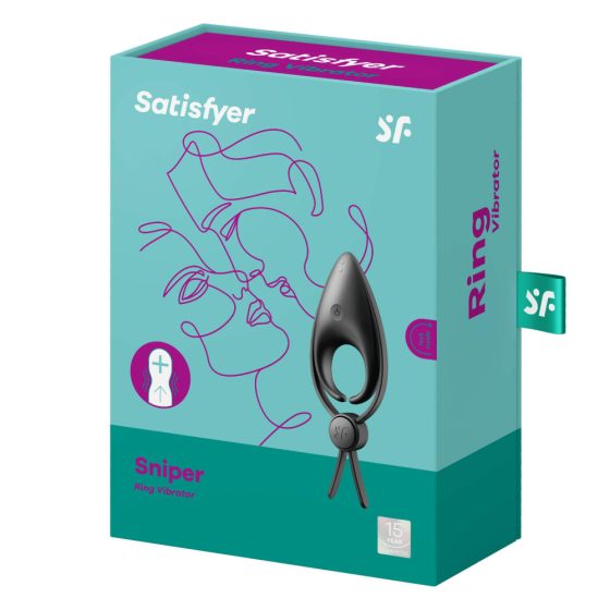 Satisfyer Sniper - vibracijski obroček za penis na baterije (črn)