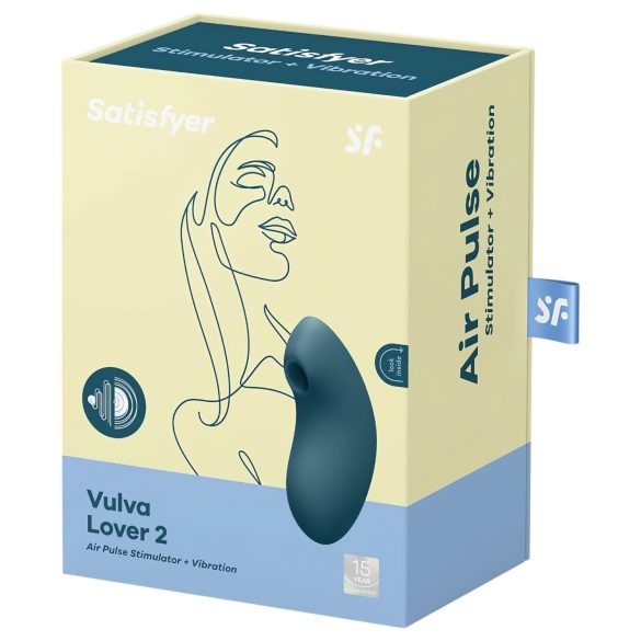 Satisfyer - stimulator klitorisa z zračnimi valovi - polnilni, modra