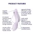 Satisfyer Curvy Trinity 2 - vibracijski zračni stimulator 2v1 - vijoličen