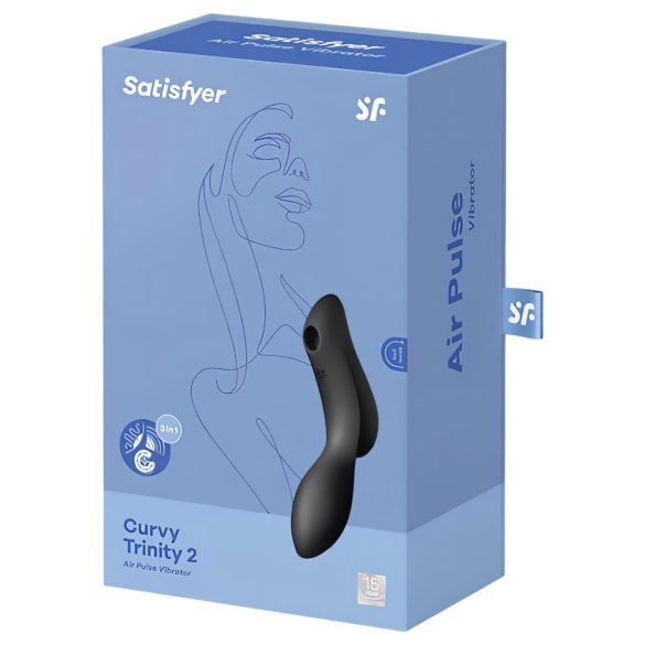 Satisfyer Curvy Trinity 2 - vibrir z zračnimi valovi 2v1 - črn